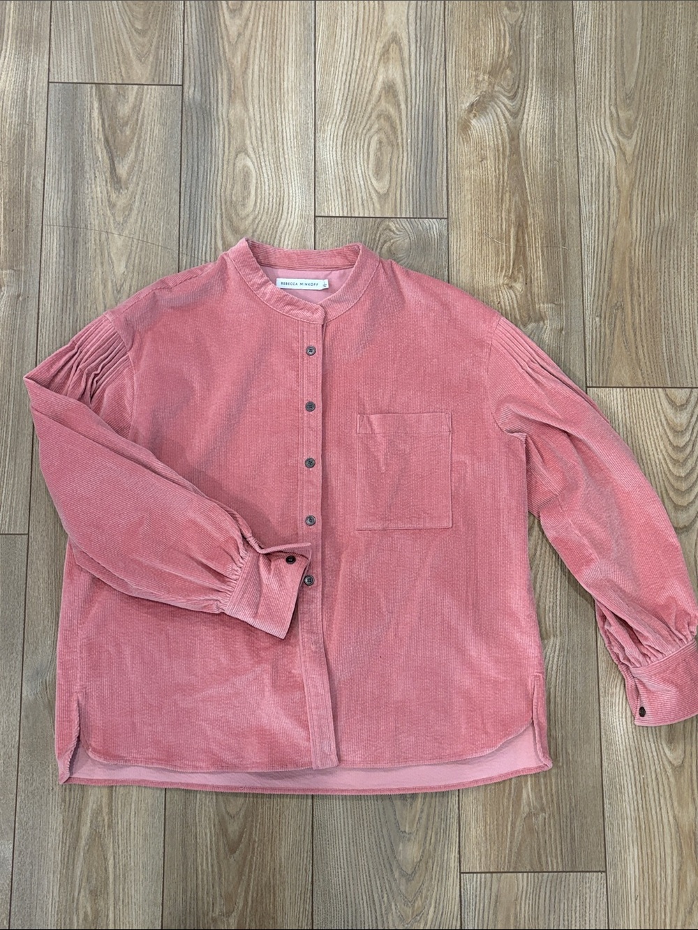 Rebecca Minkoff Rose Pink Corduroy Button-Down Shirt